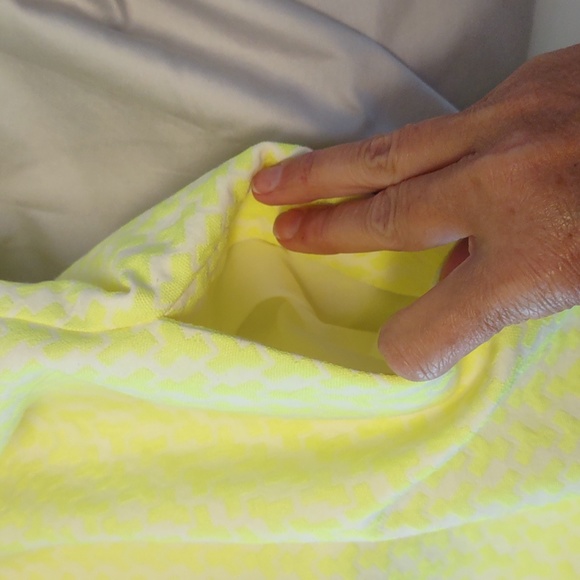 J Crew Neon Yellow and Deep Blue Geometric Print Midi Sheath Dress Size 2 EUC - Picture 14 of 16